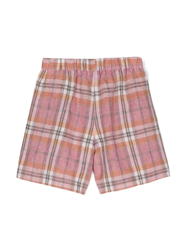 Il Gufo plaid-check Linen Shorts Pink FARFETCH PH