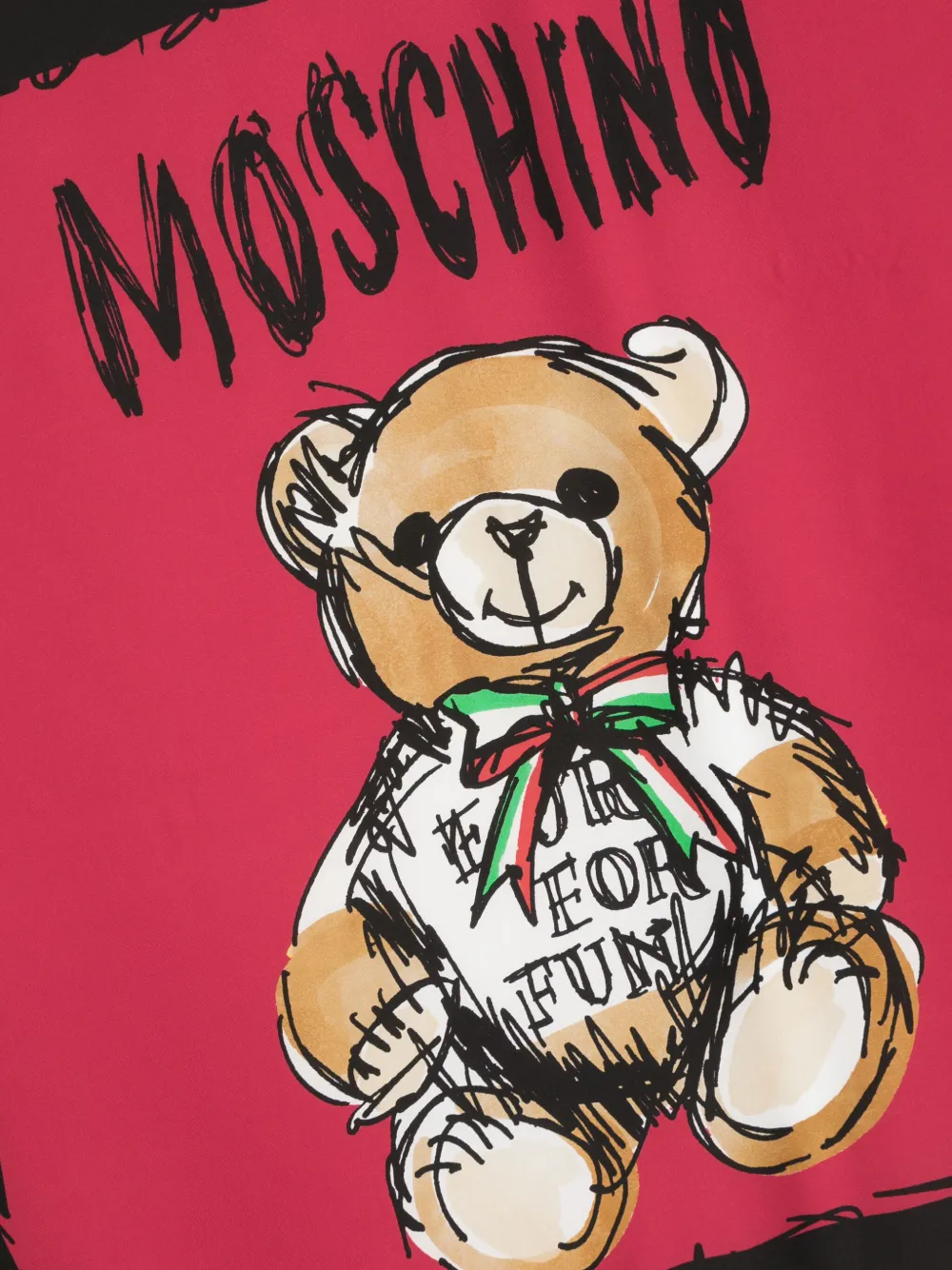 Moschino Sjaal met teddybeerprint - Rood