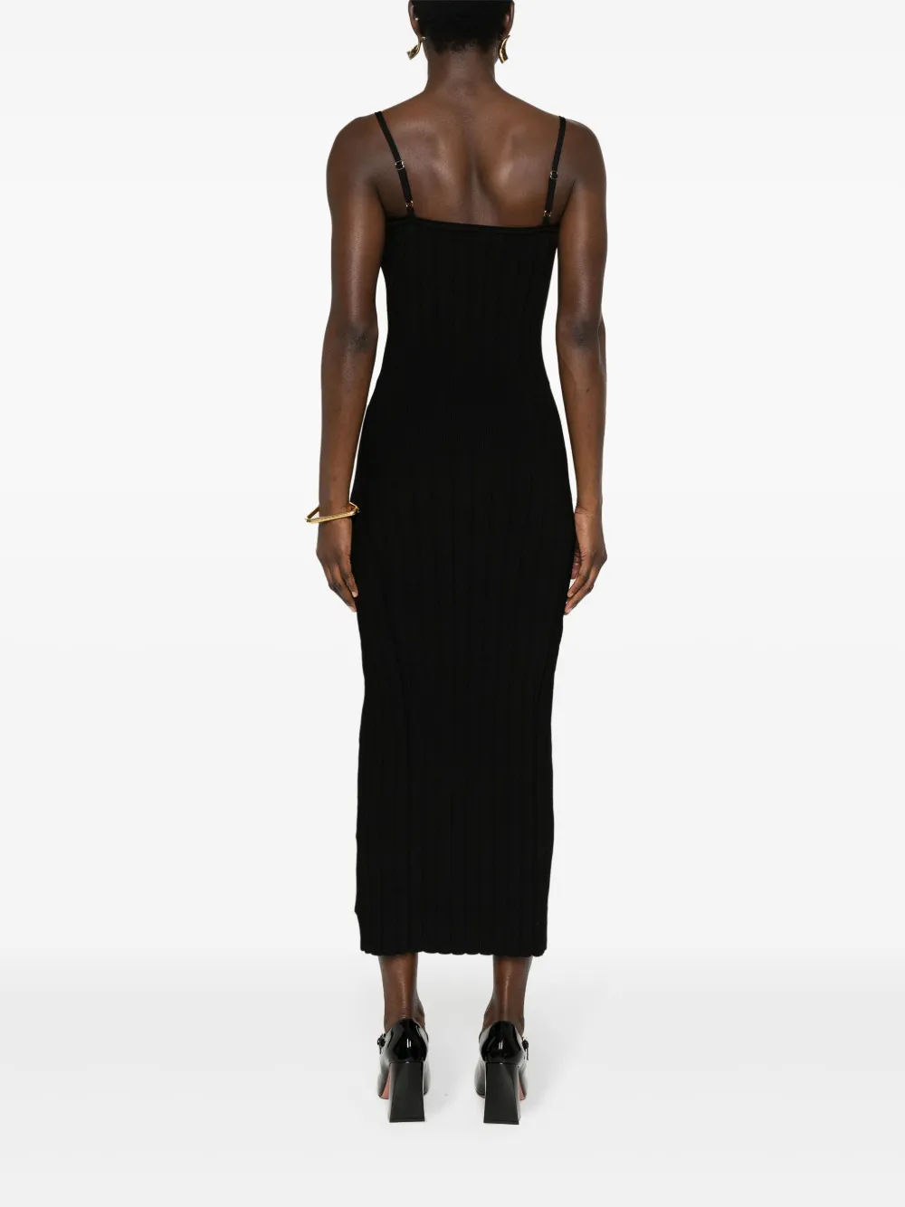 Shop Jacquemus La Robe Sierra Knit Dress In Black