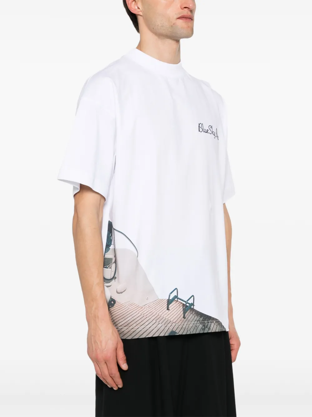 Shop Blue Sky Inn Graphic-print Cotton T-shirt In White