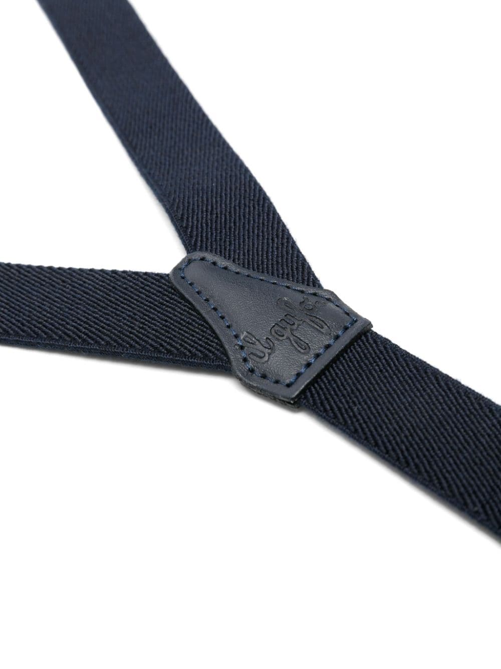 Shop Il Gufo Logo-debossed Suspenders In Blue