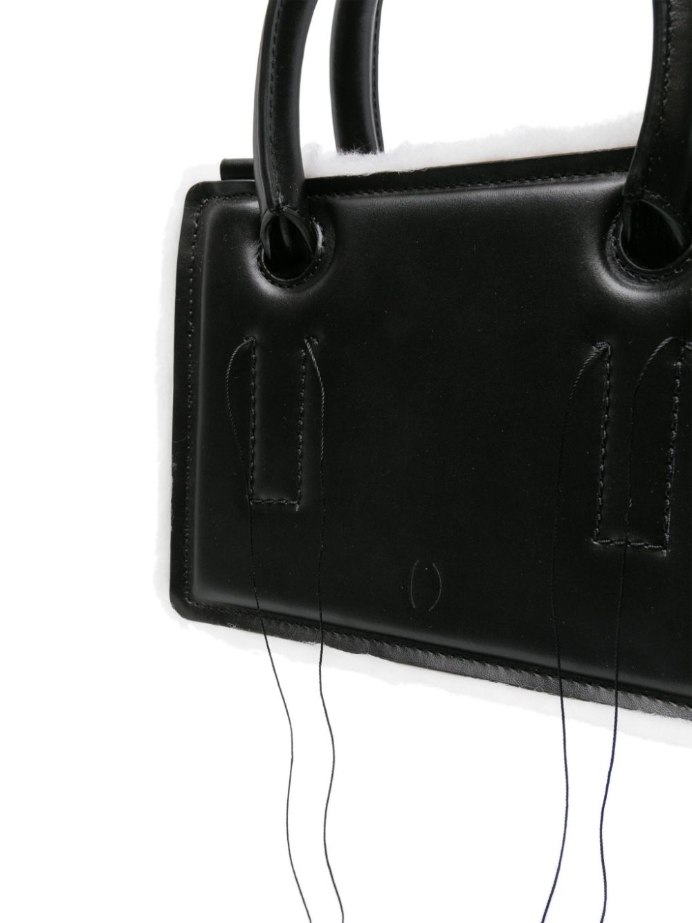 Shop Dentro Mini Otto Leather Tote Bag In Black