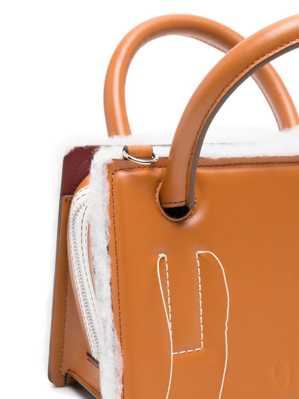 Shop Dentro Mini Otto Leather Tote Bag In 褐色