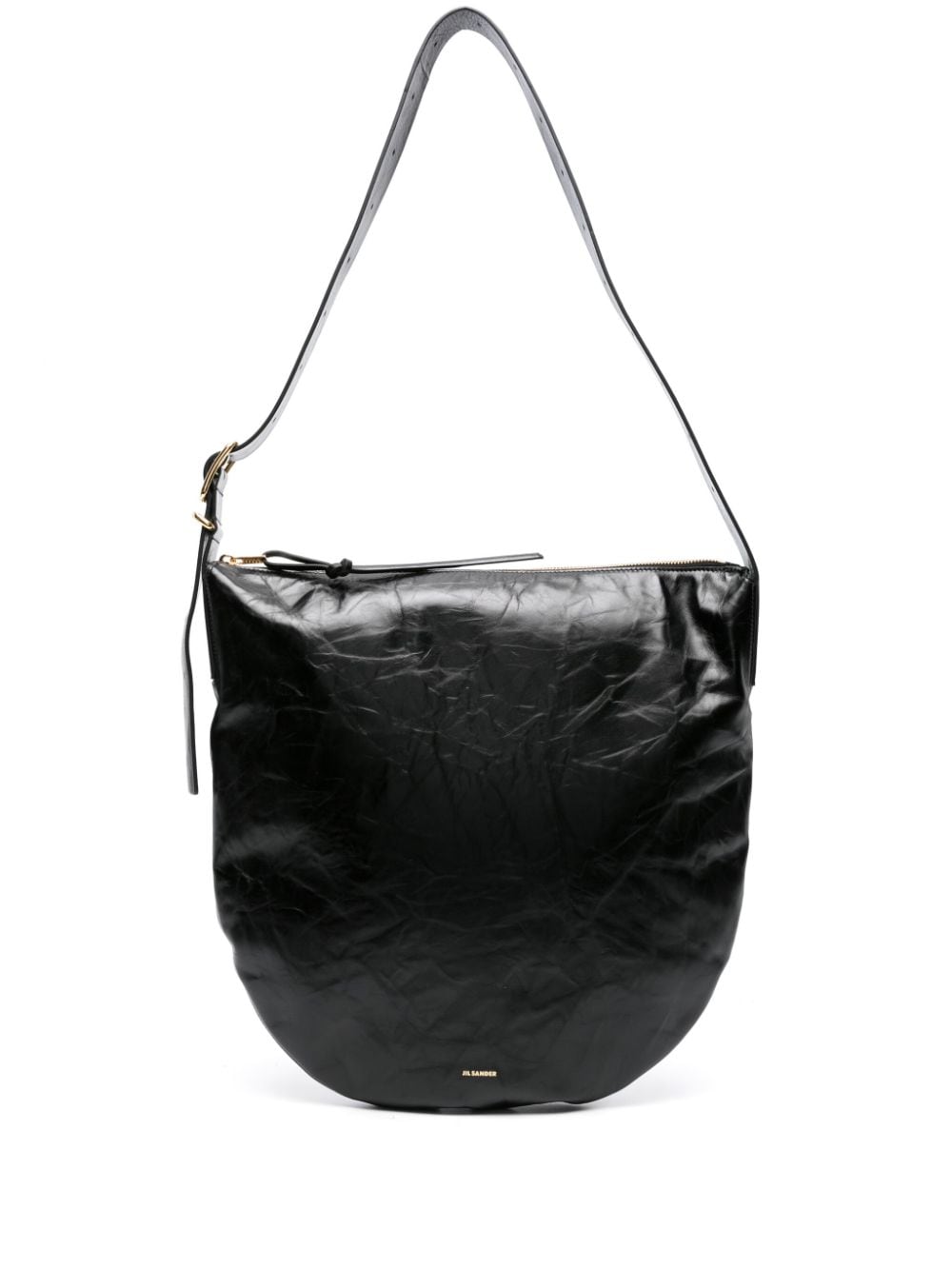 Shop Jil Sander Medium Moon Shoulder Bag In Black