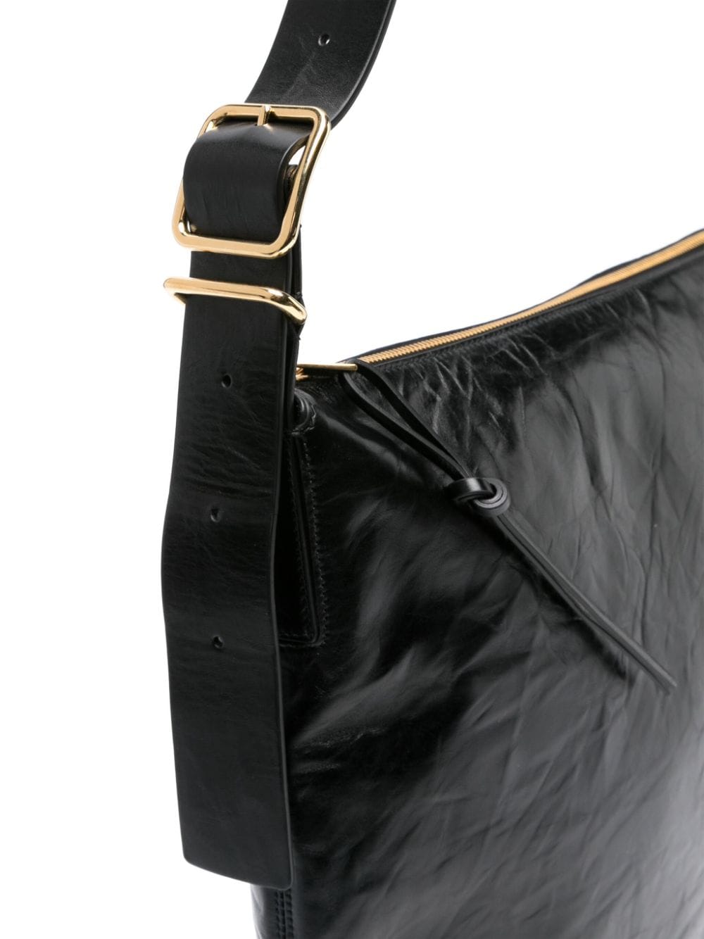Shop Jil Sander Medium Moon Shoulder Bag In Black