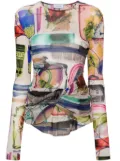 Off-White XRay graphic-print tulle top - Neutrals