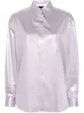PINKO logo-embroidered metallic shirt - Purple