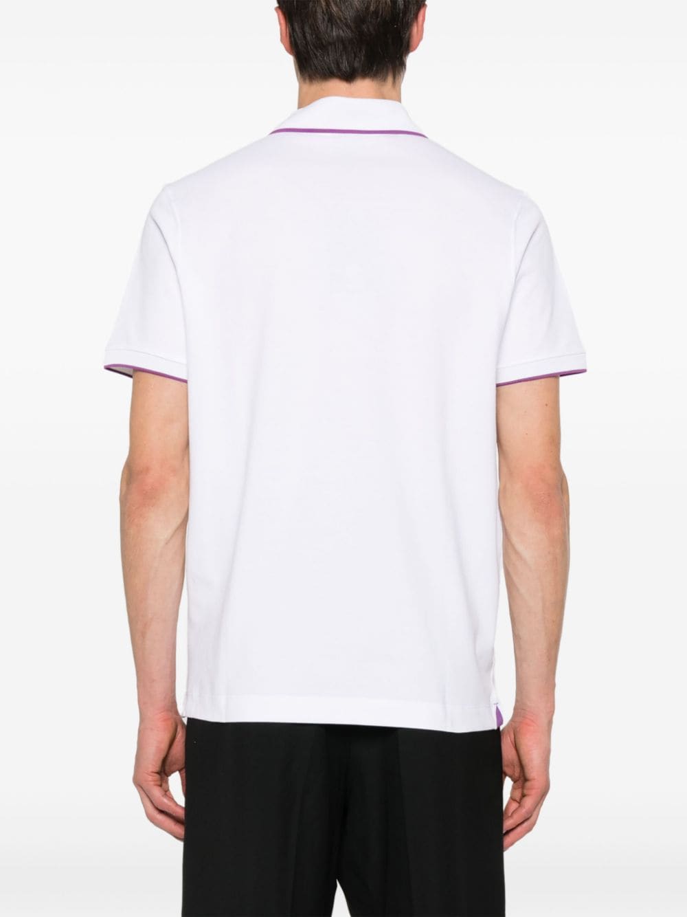 Shop Paul & Shark Contrast-border Polo Shirt In White
