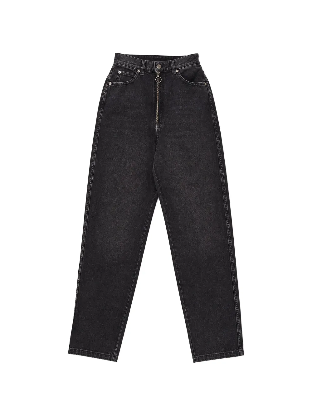 FRAME Jeans met vervaagd effect en rits Zwart