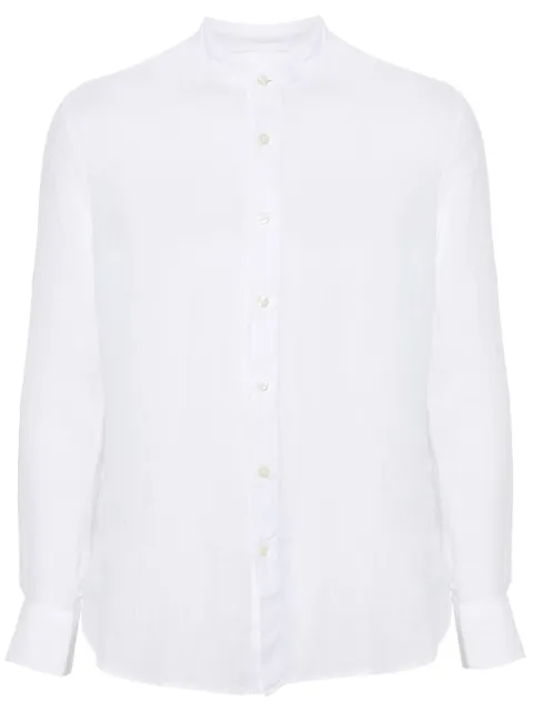 120% Lino band-collar linen shirt