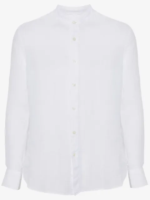120% Lino band-collar linen shirt