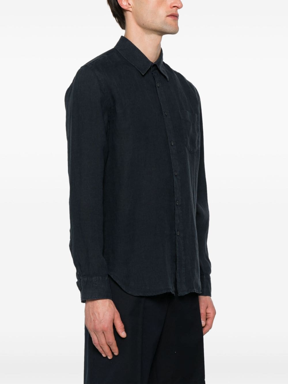 Shop 120% Lino Linen Buttoned Shirt In Blue
