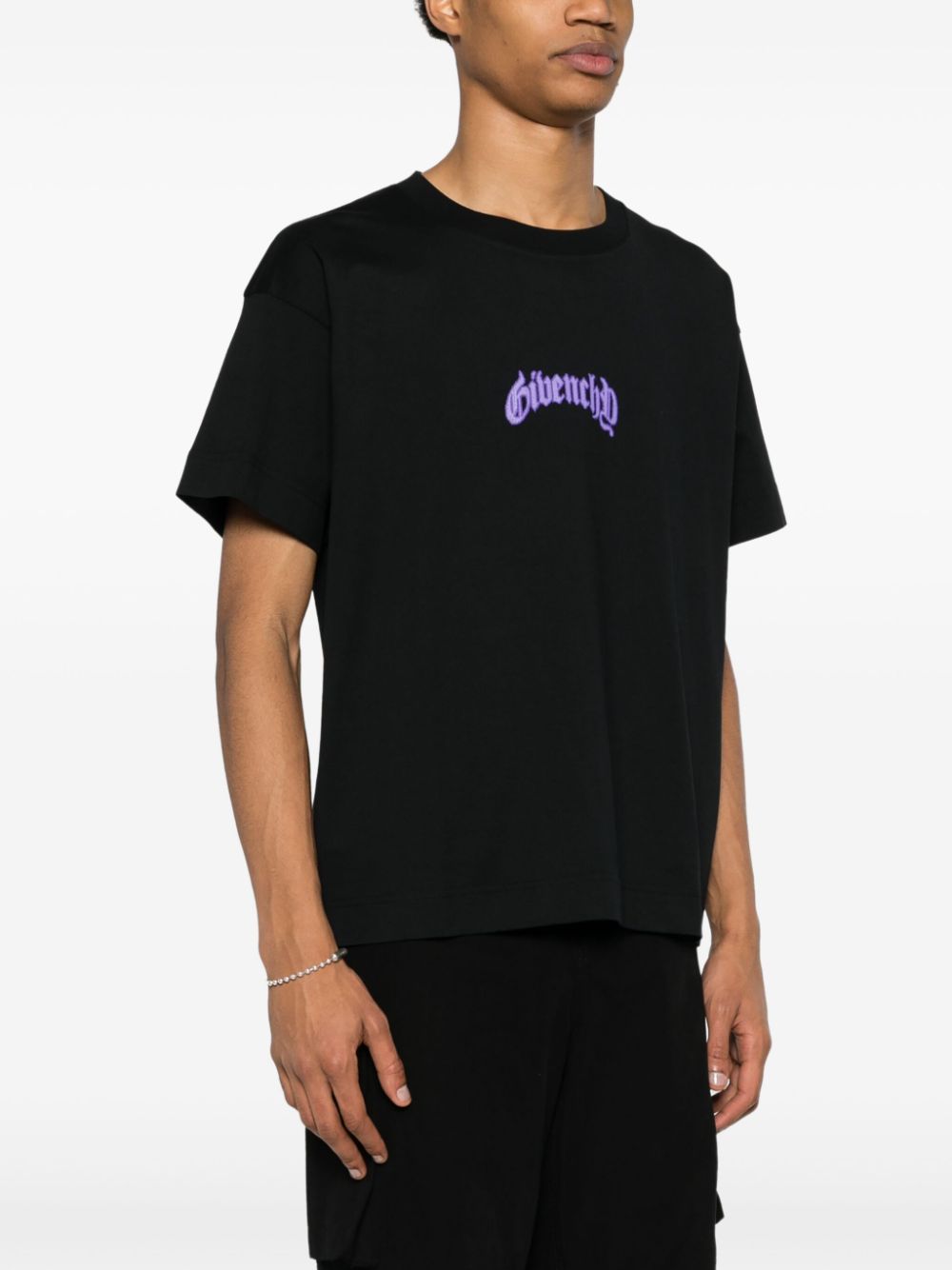 Shop Givenchy Lightning-print T-shirt In Black