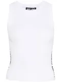 DKNY jacquard-logo ribbed top - White