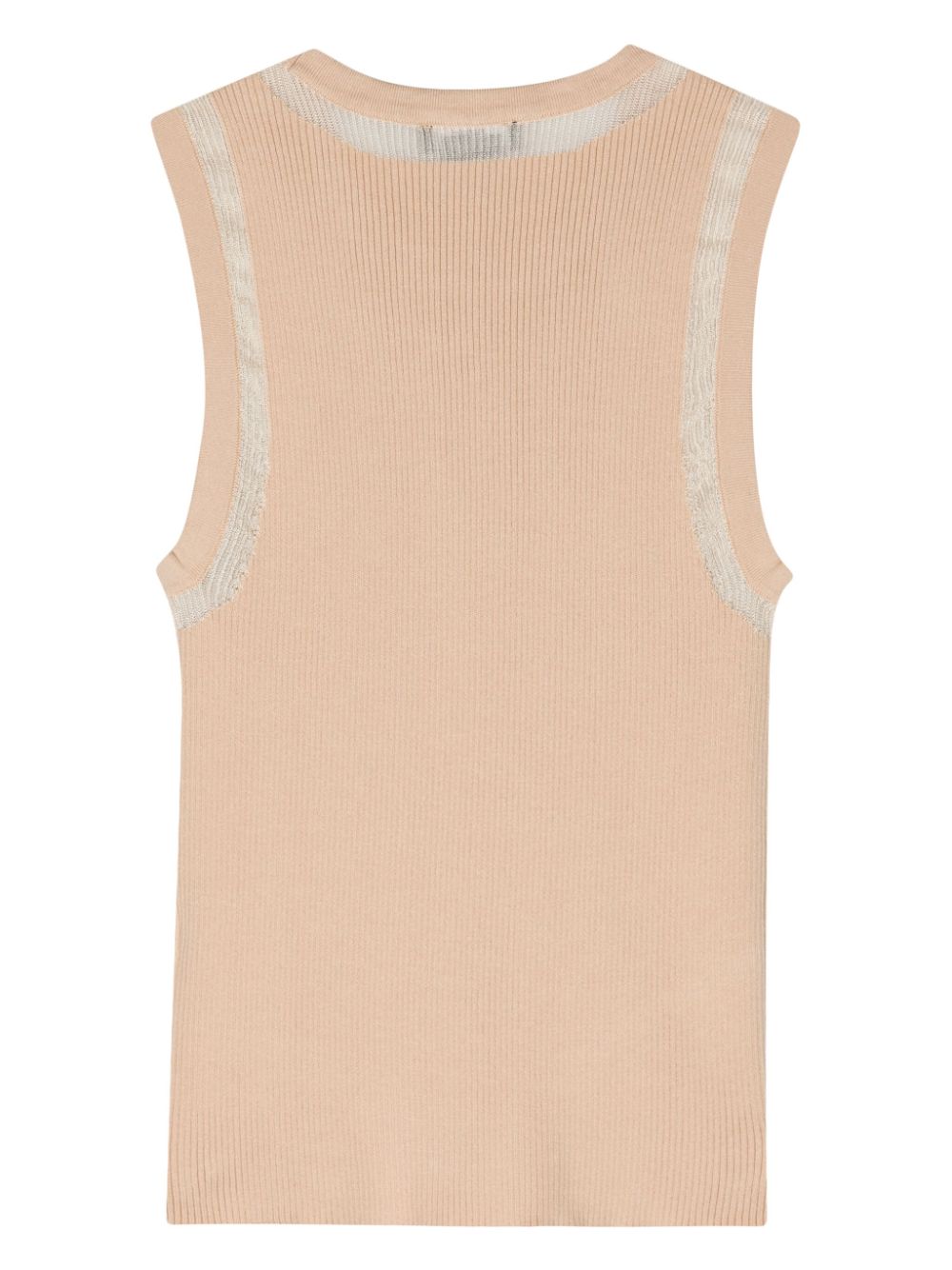 Shop Dkny Ribbed-knit Tank Top In Neutrals