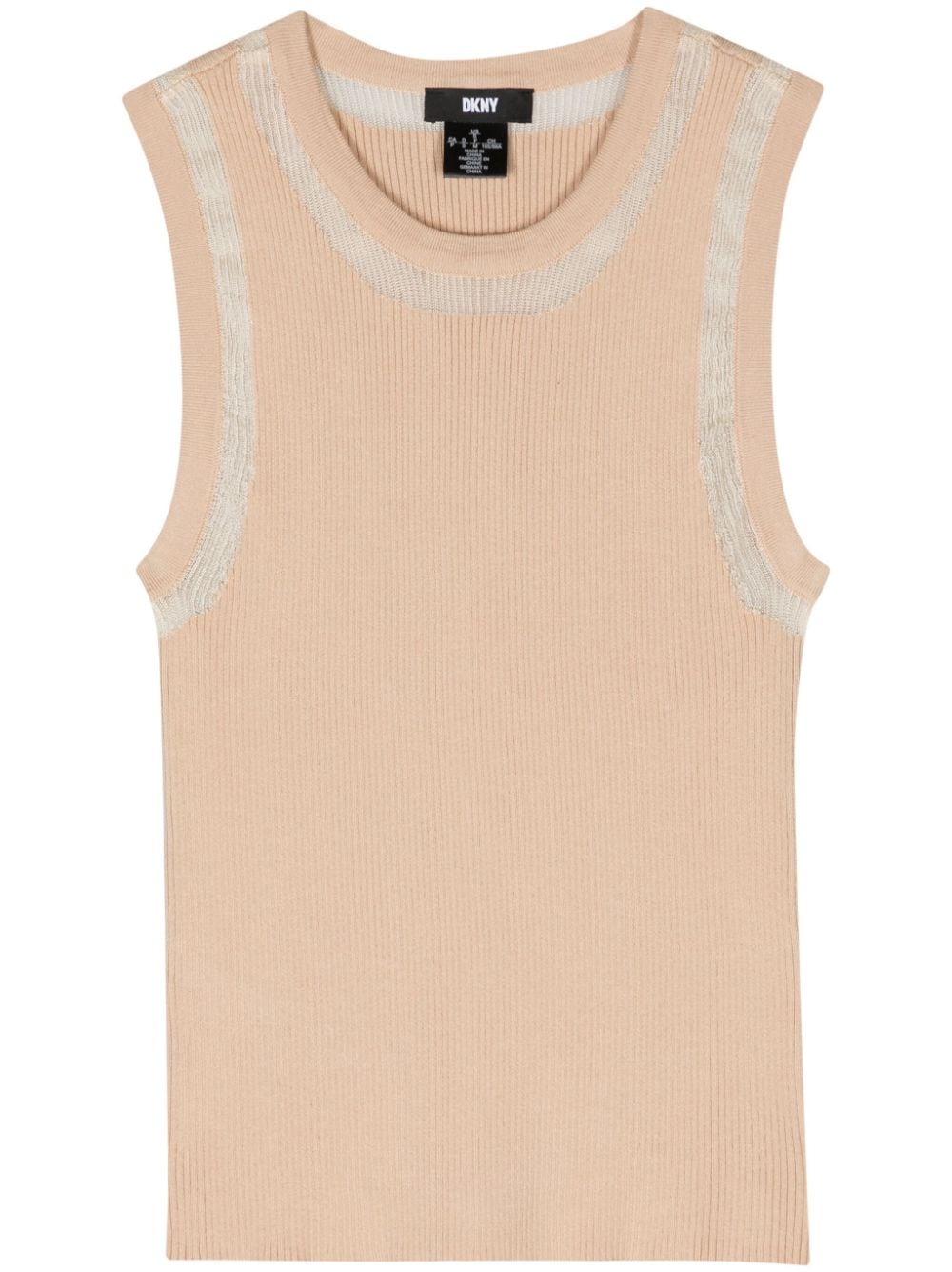 Dkny Ribbed-knit Tank Top In Neutrals