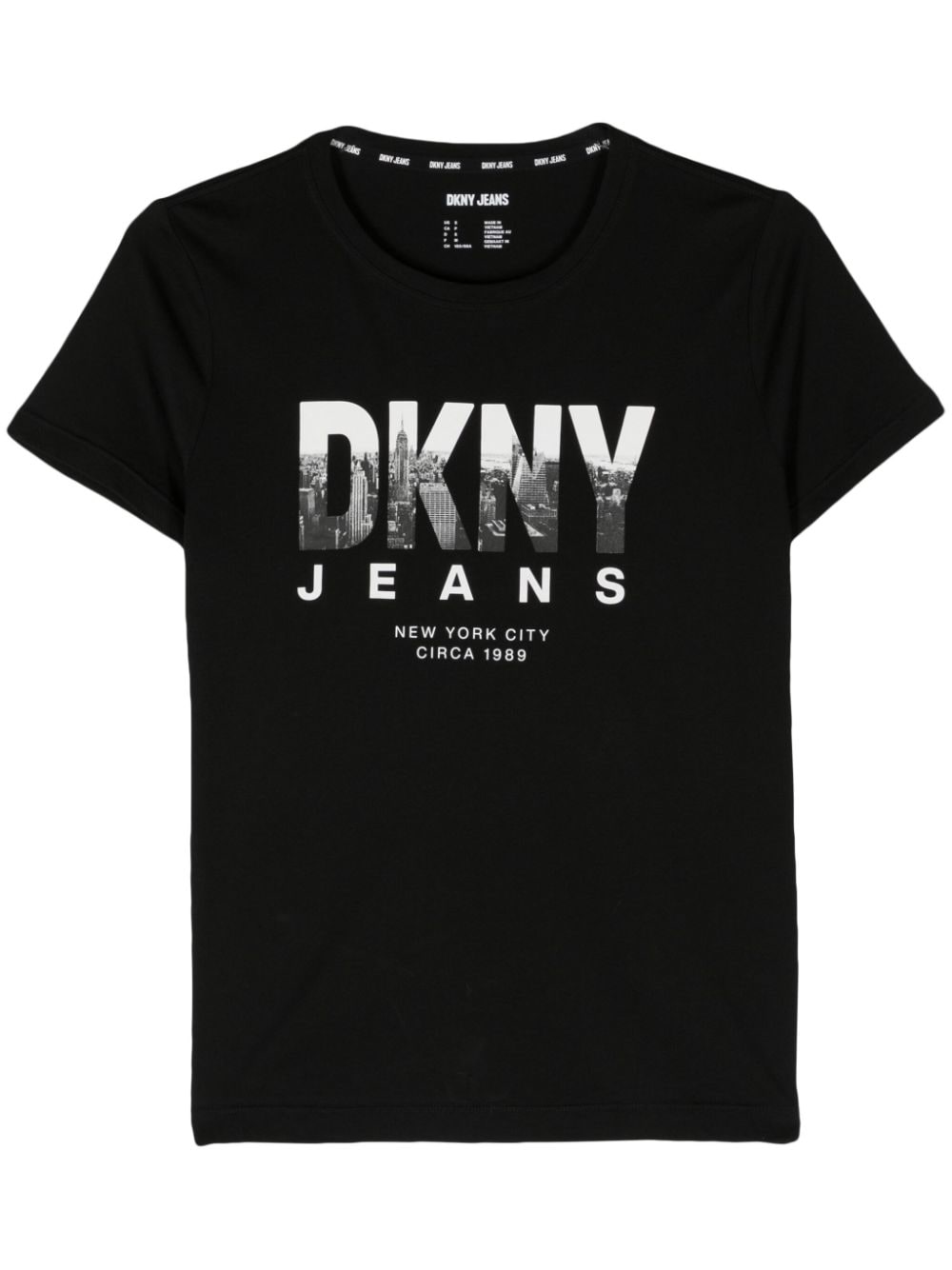Dkny Skyline Photograph-print T-shirt In Black