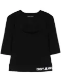 DKNY cut-out ribbed-knit top - Black