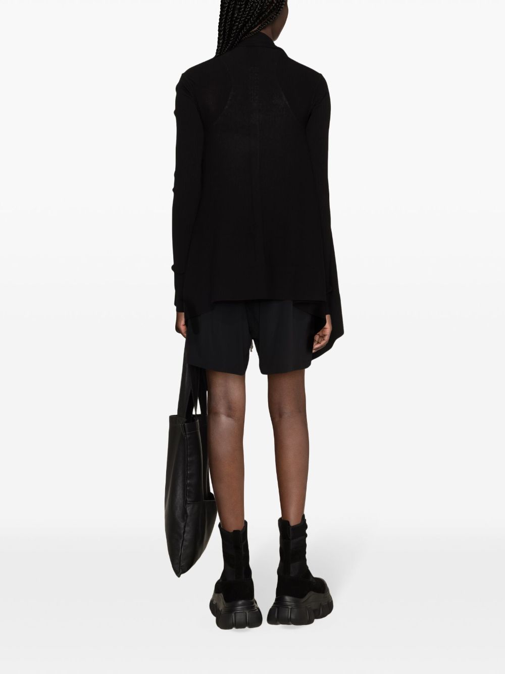 Shop Rick Owens Open-front Knitted Cardigan In Black