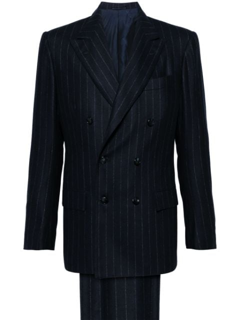 Kiton striped double-breasted suit