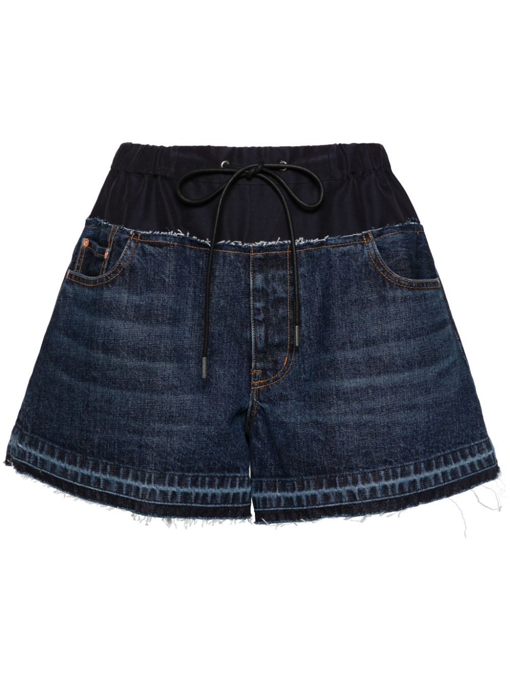 contrasting-fabric cotton shorts