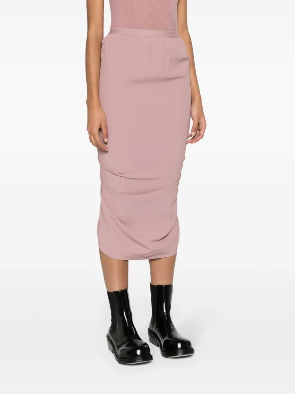 Pink crepe outlet midi skirt