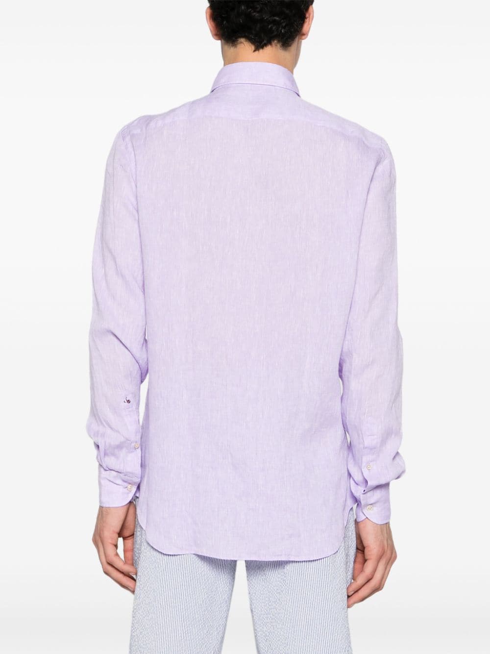 Shop Glanshirt Long-sleeve Linen Shirt In Purple