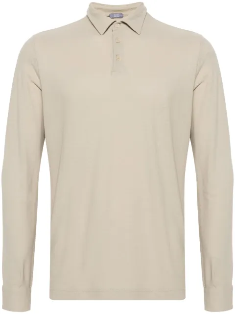 Zanone long-sleeve cotton polo shirt