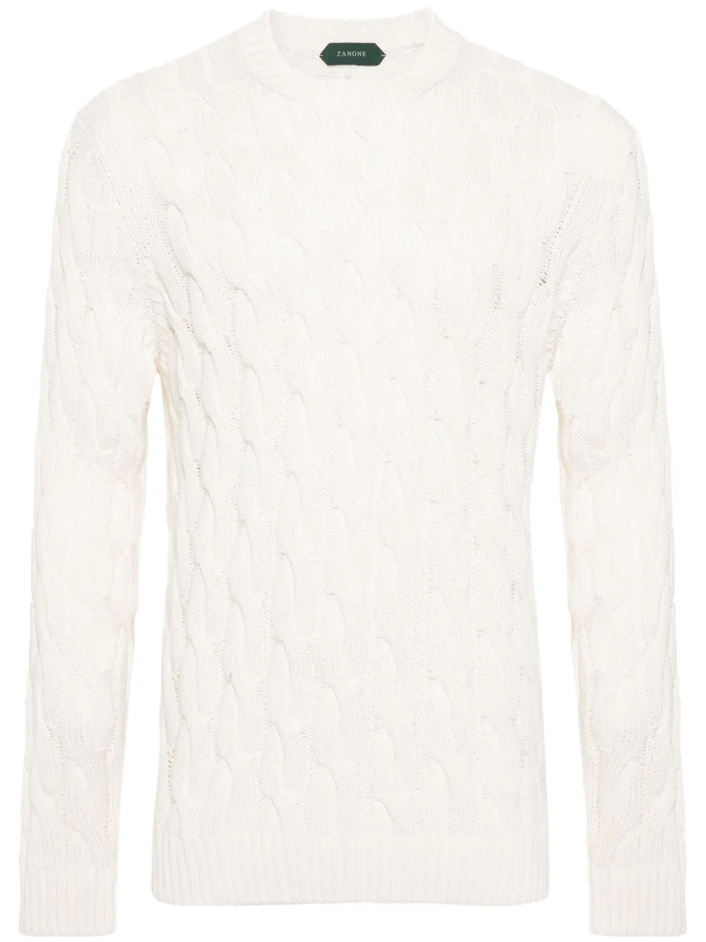 Zanone Cable-knit Cotton Jumper In Neutrals