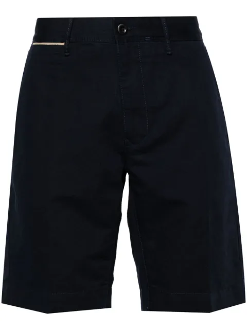Incotex logo-embroidered linen-blend chino shorts