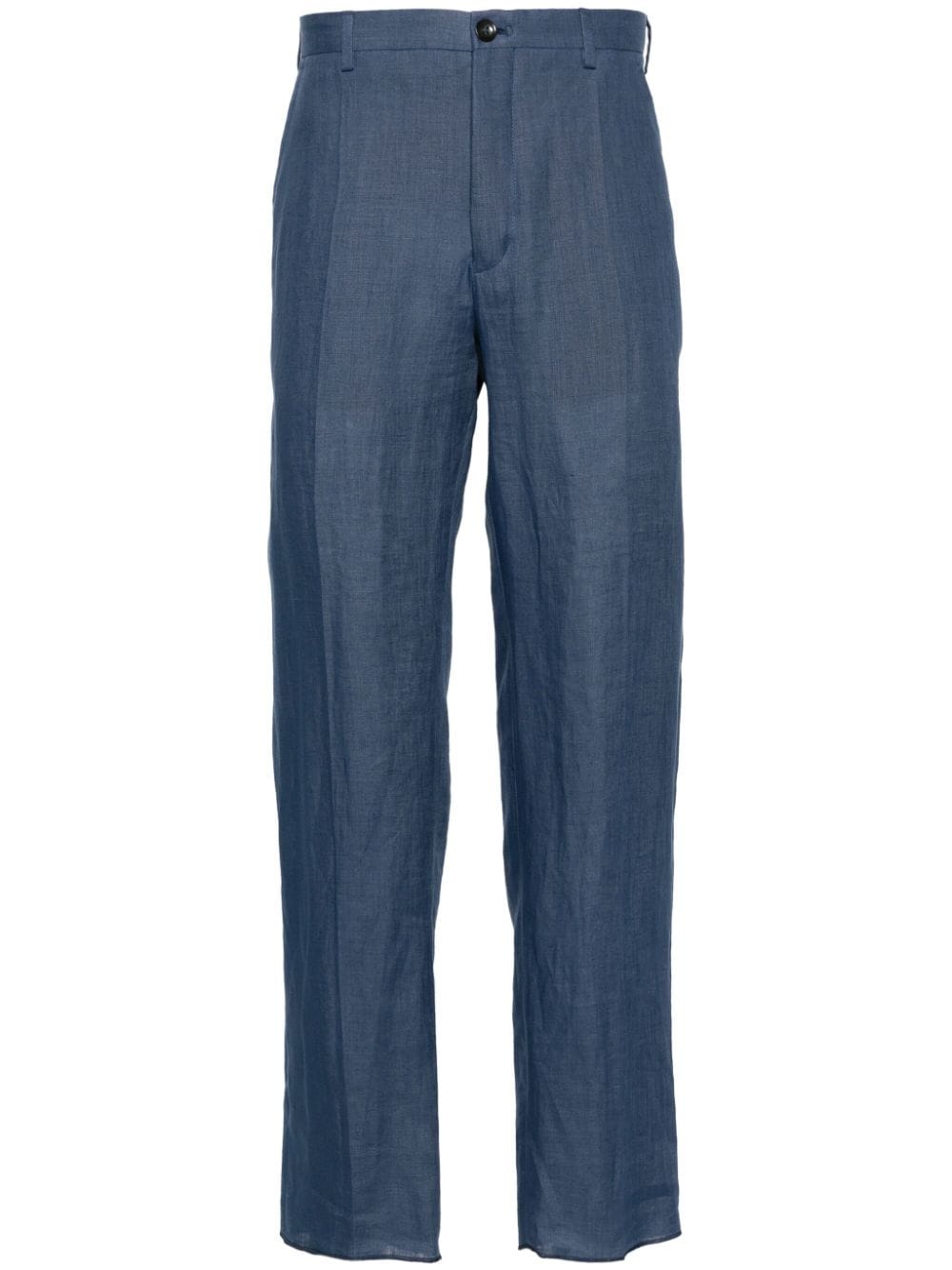 Incotex Mid-rise Tapered Trousers In Blue