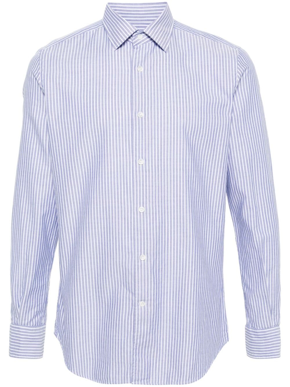 Glanshirt Striped Cotton Shirt In Blue