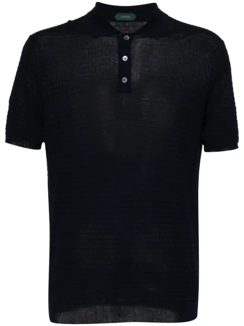 Zanone 3D-knit cotton polo shirt