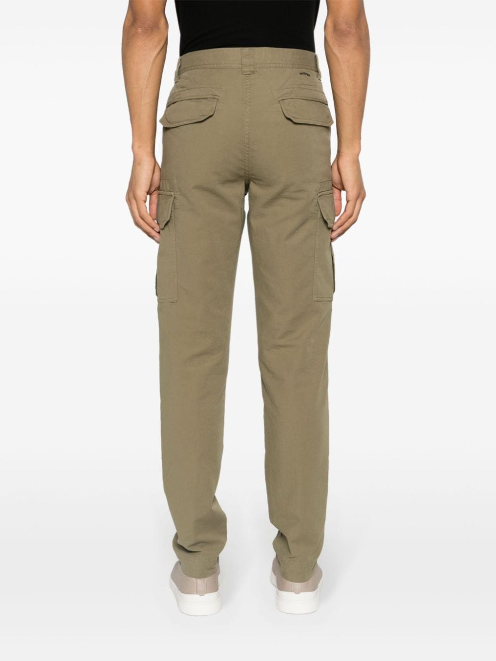 Shop Incotex Tapered Cargo Trousers In Green