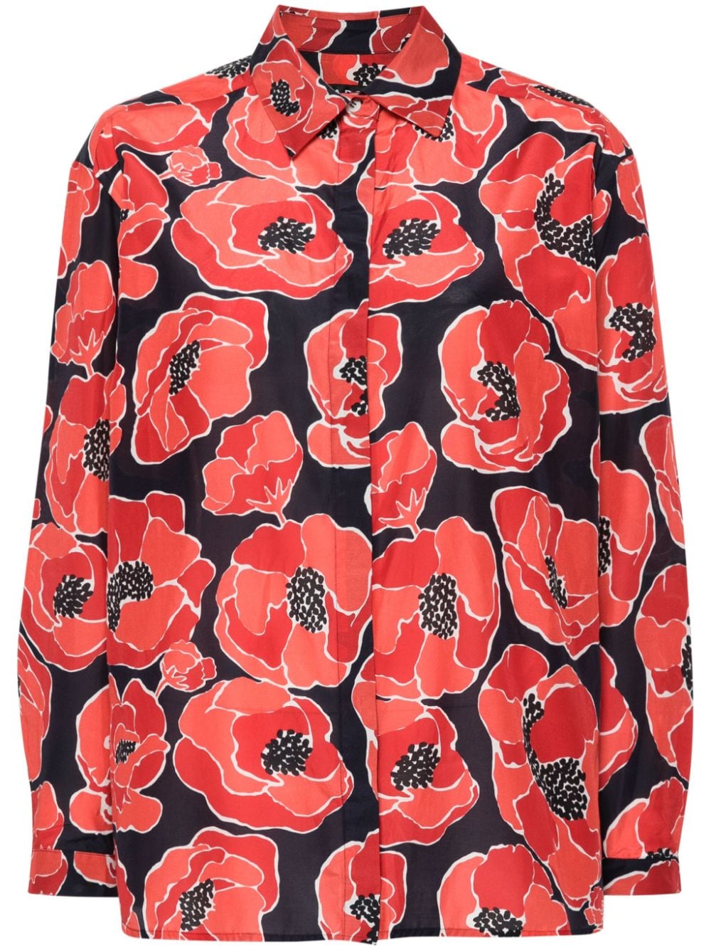 A.P.C. Overhemd met bloemenprint Rood
