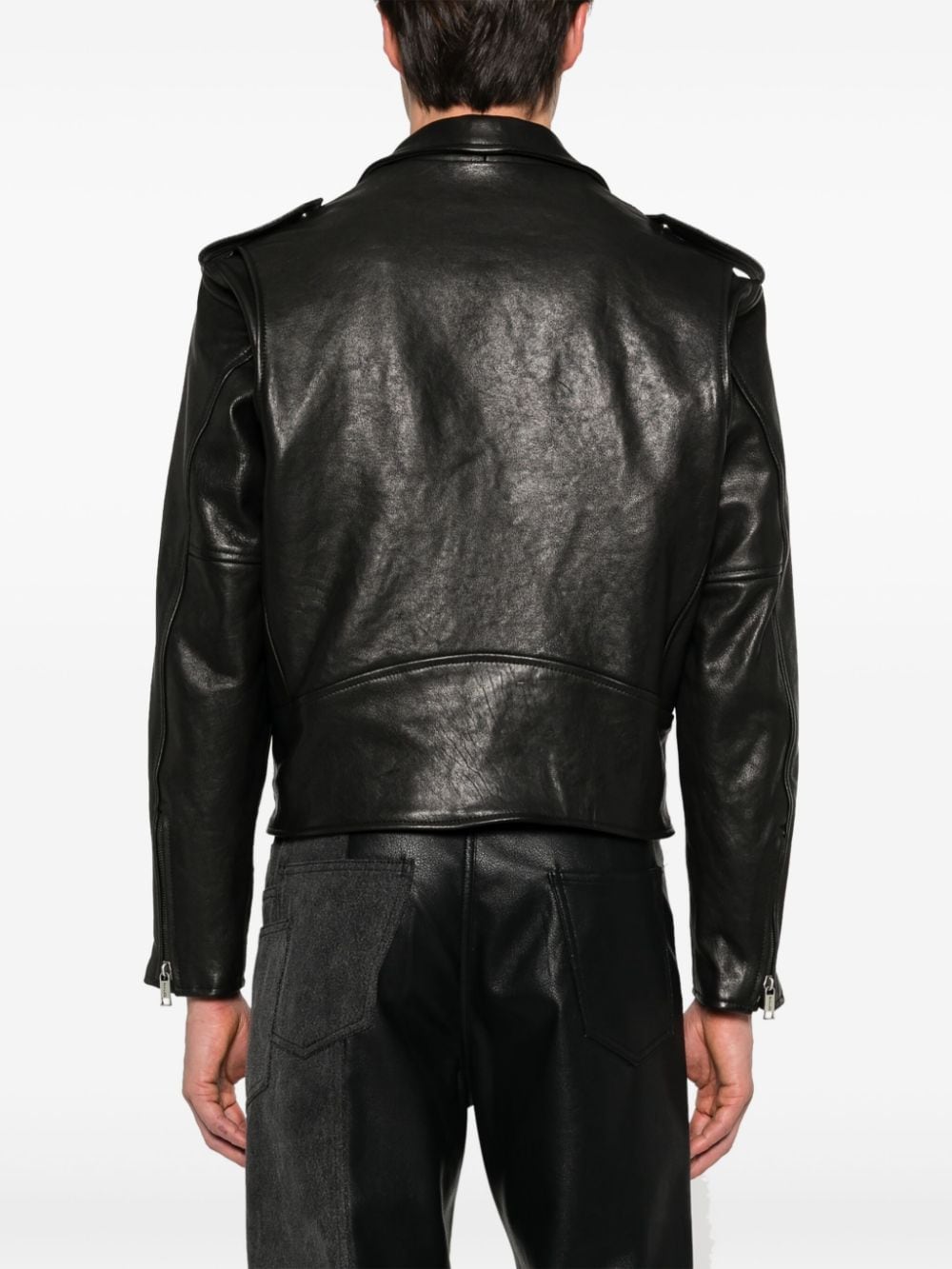 Shop Enfants Riches Deprimes Rose-buckle Leather Jacket In Black