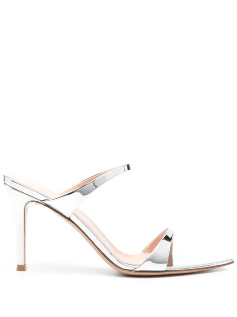 Gianvito Rossi mules metalizados con tacón de 95mm