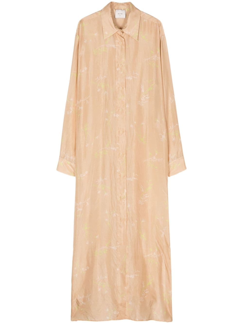 Alysi Floral-print Silk Maxi Dress In Neutrals