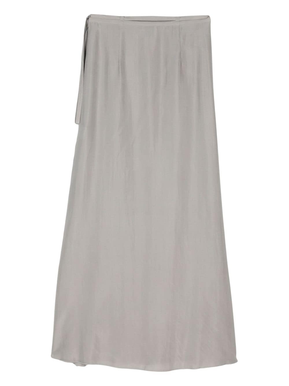 Shop Alysi Wrap Silk Maxi Skirt In Grey