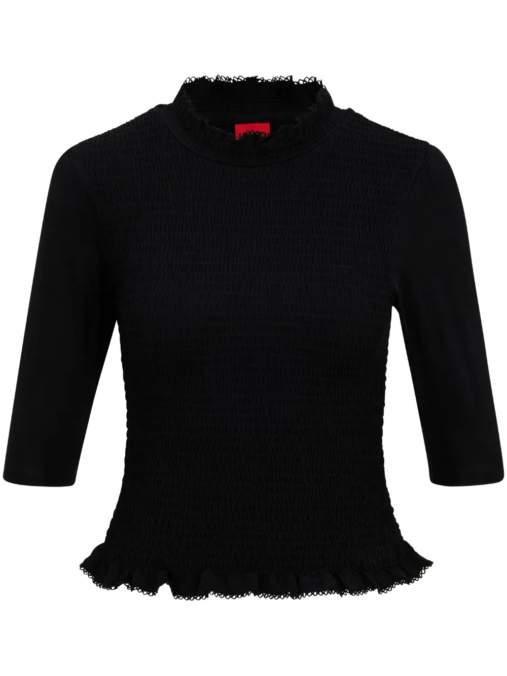 HUGO Blusa com acabamento de renda | Preto | Image 1