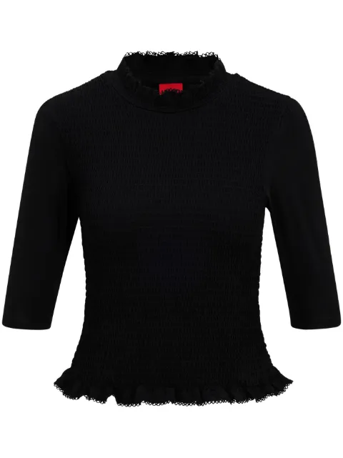 HUGO Blusa com acabamento de renda