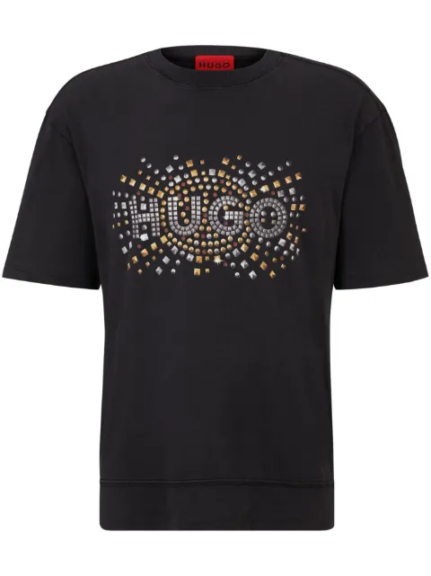 HUGO logo-studded cotton T-shirt