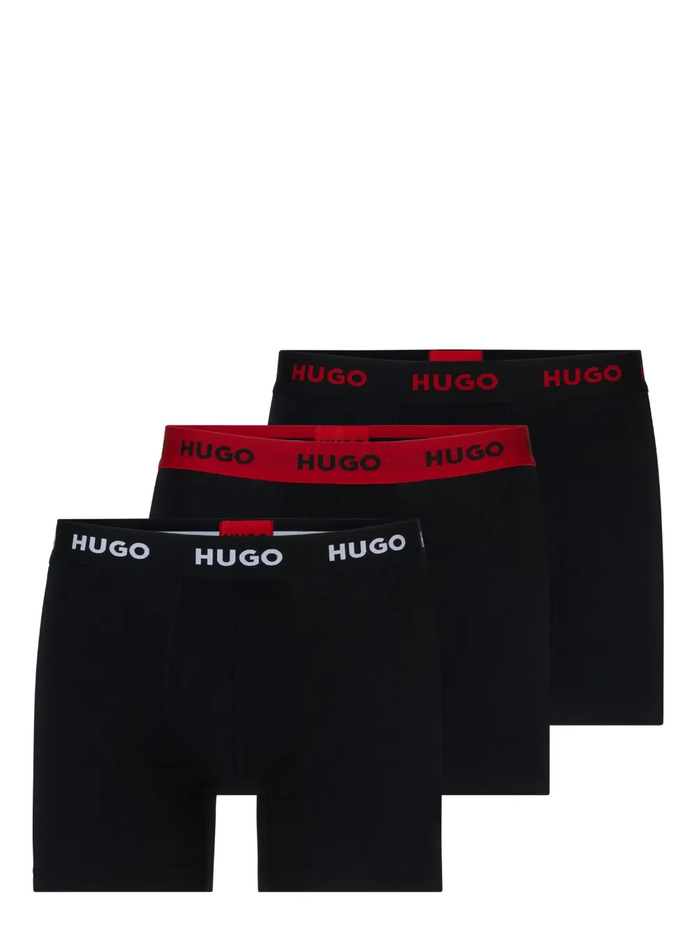 HUGO Kit 3 cuecas boxer com logo no cós | Preto | Image 1