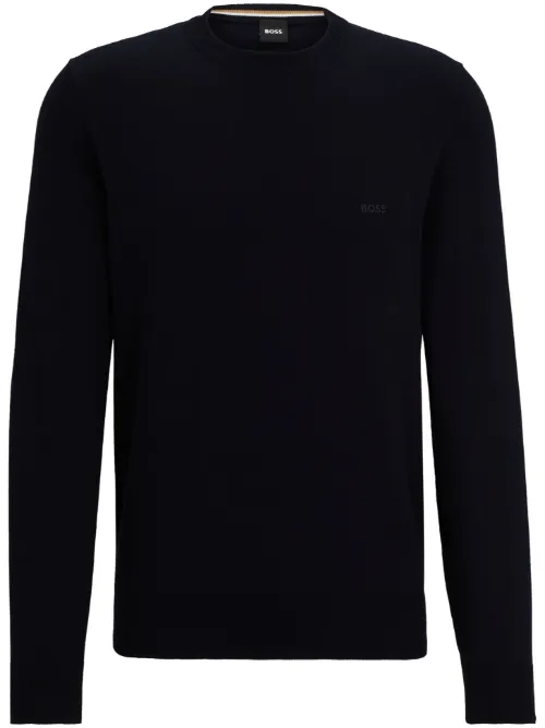 Pull en coton à logo brodé - BOSS - Modalova