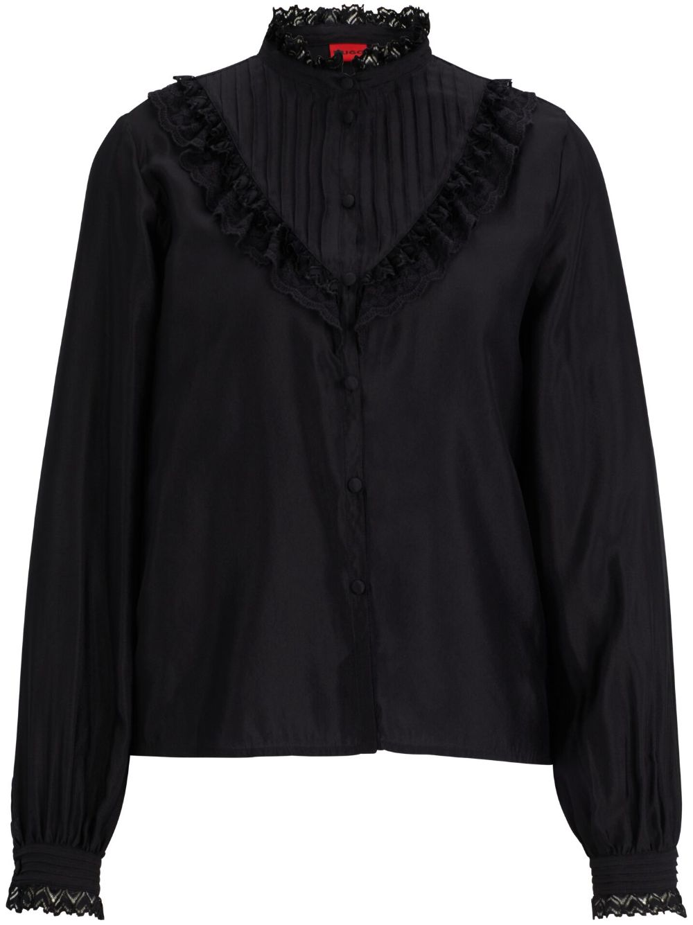 HUGO Blouse met ruches Zwart