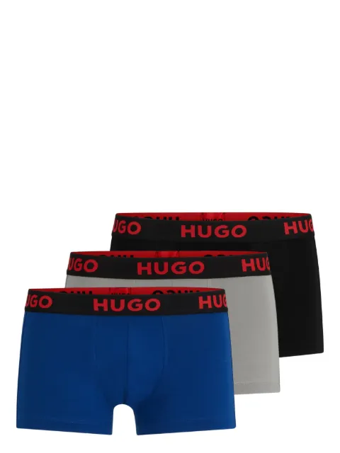 HUGO Kit 3 cuecas boxer com logo no cós