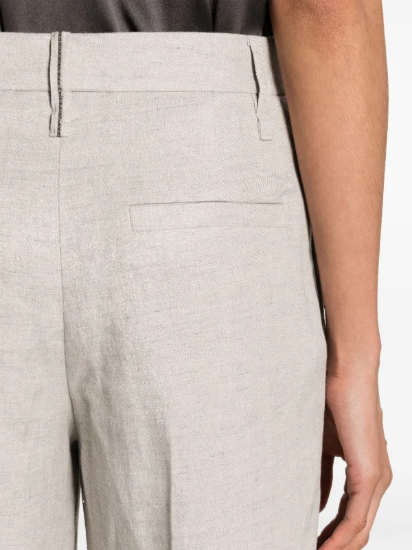 Brunello Cucinelli Lurex wide-leg Trousers | Grey | FARFETCH
