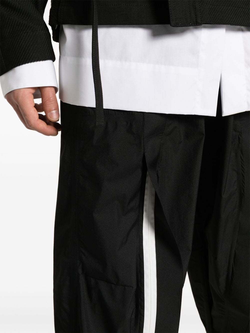 Shop Mordecai Stripe-detail Ripstop Track Pants In Black