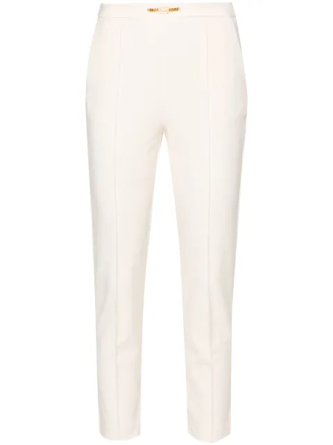 Elisabetta Franchi logo-plaque tapered trousers