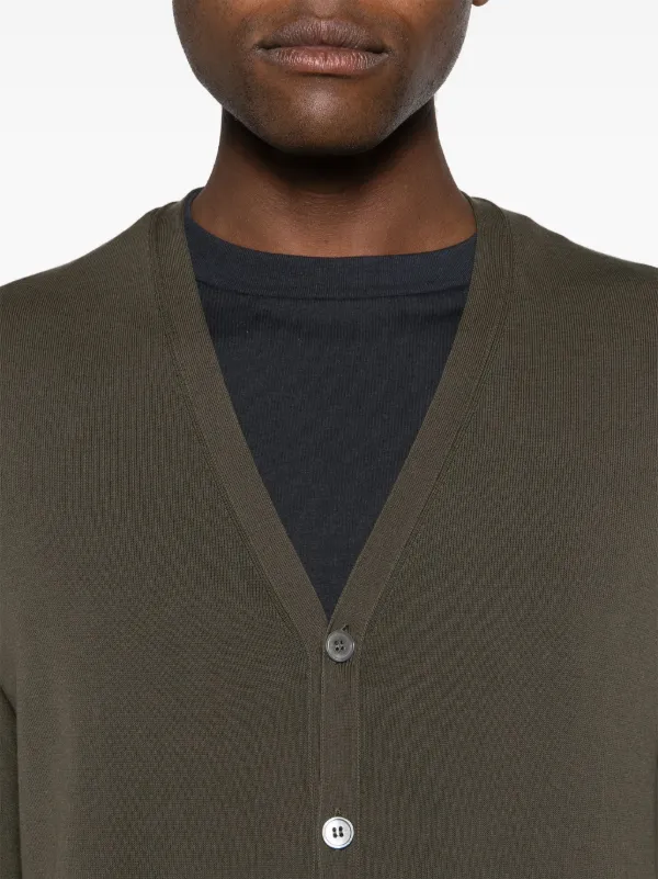 Zanone button-up Cotton Cardigan | Green | FARFETCH IN